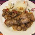 El cooksnap de Dario Portales cuando hizo Pollo a la crema con champiñones.