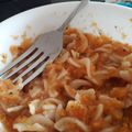 El cooksnap de Samantha cuando hizo Pasta de tomate natural, acompañada de fusilli y pollo.
