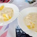 El cooksnap de Luisa cuando hizo Raviolis de miel y queso cabra con salsa de pera.