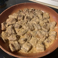 El cooksnap de Eduardo Agudo Alba cuando hizo Churrasco de ternera al queso de cabra.