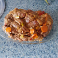 El cooksnap de Charo Rosado cuando hizo Cabeza de lomo de cerdo en su jugo con verduras (olla express).