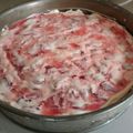 El cooksnap de Javier Barraza Patuelli cuando hizo Tarta de frutillas y chantilly con espejo de frambuesas.
