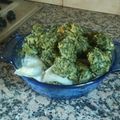 El cooksnap de Erica Vera cuando hizo Torrejas de espinaca.