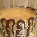 El cooksnap de Hiba Jamaleddine cuando hizo Bizcochuelo relleno, con dulce de leche, crema y duraznos.