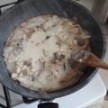 El cooksnap de Pablo De Marco cuando hizo Salsa blanca con pollo y champiñones.