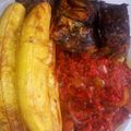 Chiommy's cooksnap of when they made Roasted plantain with palmoil sauce.