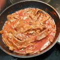 El cooksnap de Lorena Vela cuando hizo Ternera con salsa picante de tomate.