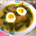 El cooksnap de Evita cuando hizo Sopa de espinaca fresca con jamón curado y huevo.