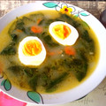 El cooksnap de Evita cuando hizo Sopa de espinaca fresca con jamón curado y huevo.