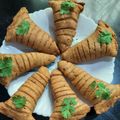 Vandana Mathur का कुकस्नैप जब उन्होंने स्पाइरल ऑटस पपीता कोन समोसा (Spiral oats papita cone samosa recipe in hindi) बनाया था।