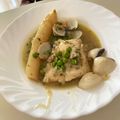 El cooksnap de Alicia Lagarto cuando hizo Merluza en salsa verde con espárragos, almejas y huevo duro.