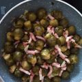 El cooksnap de Maria Martin cuando hizo Coles de bruselas salteadas con ajito y bacon.