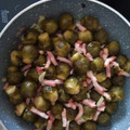 El cooksnap de Maria Martin cuando hizo Coles de bruselas salteadas con ajito y bacon.
