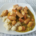 El cooksnap de Miriam Aycart cuando hizo Curry de salchichas.