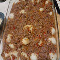 El cooksnap de laura cuando hizo Ñoquis rellenos con jamón y queso, salsa bolognesa.