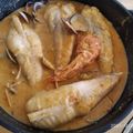 El cooksnap de C cuando hizo Rape con almejas y gambas en salsa.