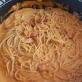 El cooksnap de Rodrigo Eddy cuando hizo Espagueti con tocino en salsa de queso y tomate¡.