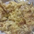El cooksnap de Faby Barajitas🇲🇽🌻🌻 cuando hizo Huevos revueltos con tortilla frita y tocino.