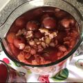 El cooksnap de Kikue Shima cuando hizo Cerezas cocidas con mote.