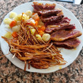 El cooksnap de Fernando cuando hizo Magret de pato con salsa de naranja y guarnición.