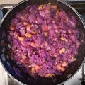 El cooksnap de Luis Gimenez cuando hizo Lombarda con manzana, pasas y piñones.