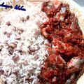 deezer's kitchen's cooksnap of when they made White rice, stew and beans.