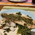 El cooksnap de Carol cuando hizo Pescado al horno con espinaca. Todo hecho con congelados.