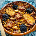 El cooksnap de Josemi CilantroYHierbabuena cuando hizo Arroz al horno con garbanzos y mucha carne 🥩.