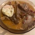 El cooksnap de Eduardo Agudo Alba cuando hizo Setas de cultivo a ajillo con jamón y salsa con huevo poché.