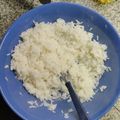 El cooksnap de Gaby Groppo cuando hizo Arroz blanco en microondas.