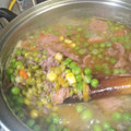 El cooksnap de Corina Caro cuando hizo Arvejitas partidas guisadas.