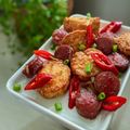 Cooksnap MinSha semasa beliau membuat Sayur brokoli cmpur tofu telur.
