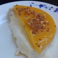 El cooksnap de Amparo&Ari cuando hizo Tocinillo del cielo con mousse de Ricotta y bizcocho de almendra.