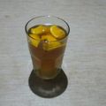 El cooksnap de Lady Marmalade cuando hizo Agua de jamaica con jengibre y naranja.