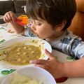 El cooksnap de Fernanda cuando hizo Ricos porotos granados.