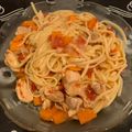 El cooksnap de Griselda cuando hizo Fideos con bolognesa de pollo.