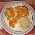 El cooksnap de Maricarmen Meza cuando hizo Pechugas de pollo en salsa de chipotle con arroz y verduras 🍛.