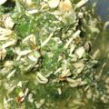 El cooksnap de gabriela fernanda sequeira cuando hizo Pesto de albahaca.