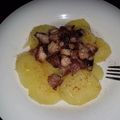 El cooksnap de Chef Diosa cuando hizo Pulpo a la gallega con crema de aceto balsámico.