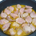 El cooksnap de Carmen cuando hizo Solomillo de cerdo con salsa de naranja y puré de plátano.