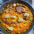 El cooksnap de SuperDesyLaChef cuando hizo Paella de arroz y conejo.