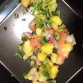 Jason H's cooksnap of when they made Mango pineapple salsa.