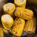 El cooksnap de Marieta cuando hizo Cena saludable! Pincho moruno de pollo, tomatillos con orégano y mazorcas a la parrilla 🌽🌽🌽.