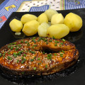 El cooksnap de zinky cuando hizo Salmón a la plancha con salsa Teriyaki y sésamo tostado 😋.