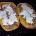 El cooksnap de Estefy Olmedo cuando hizo Calabaza rellena con carne picada 😋.