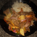 El cooksnap de Jineth Marcela Guerra cuando hizo Lomo saltado peruano.