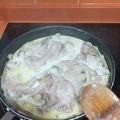 El cooksnap de Almudena Collado cuando hizo Pavo con salsa de champiñones y roquefort.