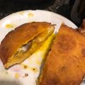El cooksnap de Alicia Yunis cuando hizo Arepa de huevo con carne molida.