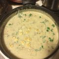 Cleopatra 's cooksnap of when they made Momma's New England clam chowder.