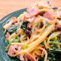 わかな♪'s cooksnap of when they made ほうれん草とベーコンのクリームパスタ！！.